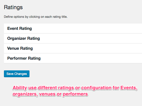 WP Easy Events Pro WordPress Plugin has powerful integrated rating system which can be enabled or disabled