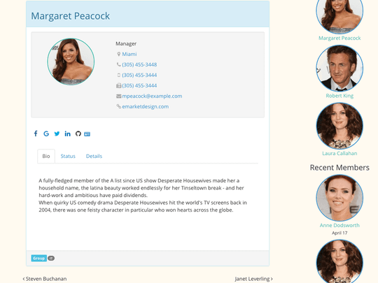 Employee Spotlight WordPress plugin - Beautiful Profile Pages